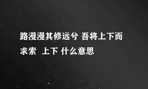 路漫漫其修远兮 吾将上下而求索  上下 什么意思