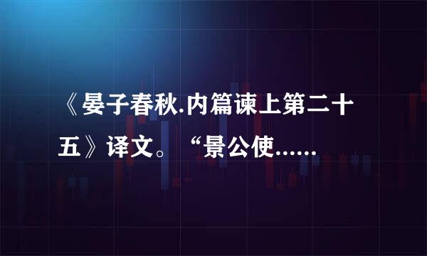 《晏子春秋.内篇谏上第二十五》译文。“景公使.............勿伤吾仁也”