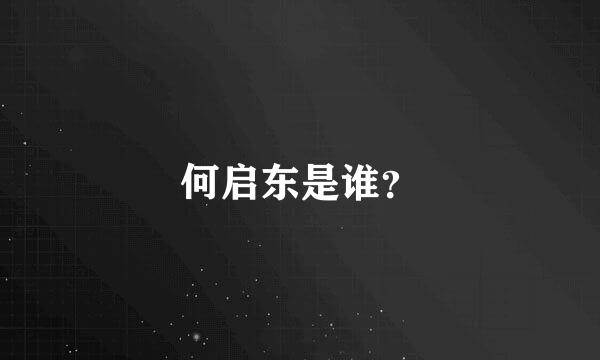 何启东是谁？