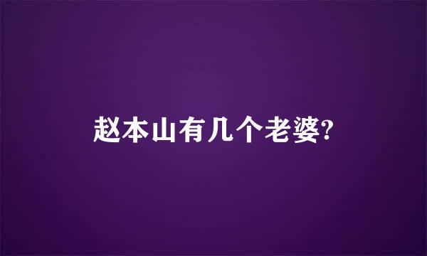 赵本山有几个老婆?