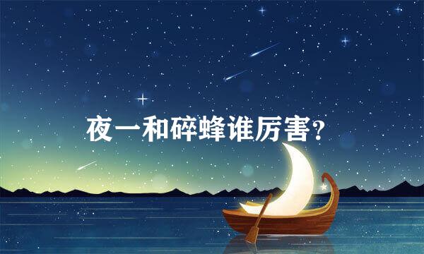 夜一和碎蜂谁厉害？