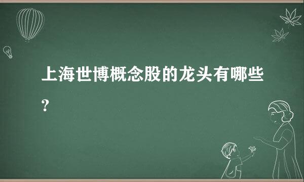 上海世博概念股的龙头有哪些？