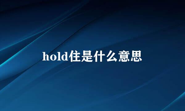 hold住是什么意思