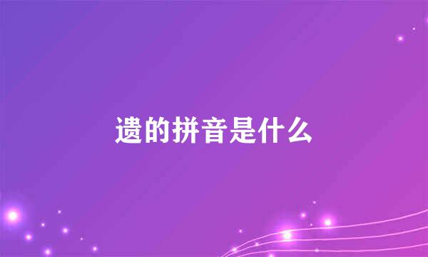 遗的拼音是什么