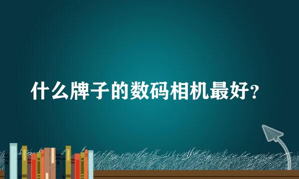 什么牌子的数码相机最好？