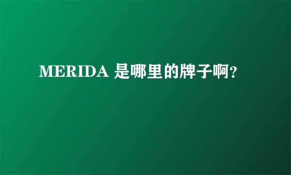 MERIDA 是哪里的牌子啊？