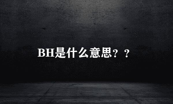 BH是什么意思？？