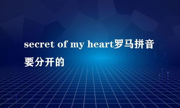 secret of my heart罗马拼音要分开的