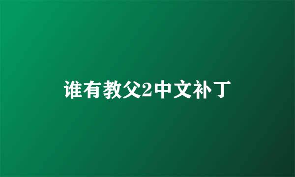 谁有教父2中文补丁