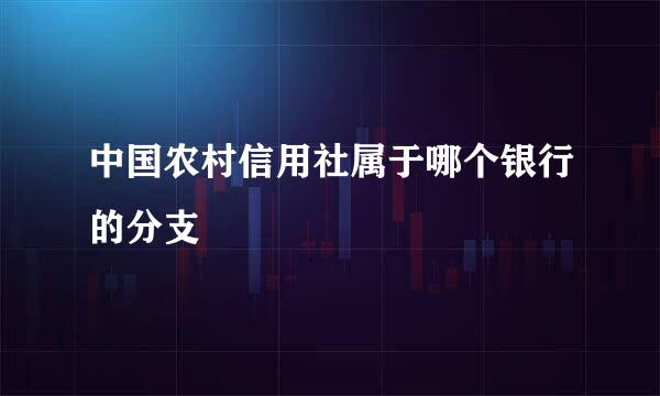 中国农村信用社属于哪个银行的分支