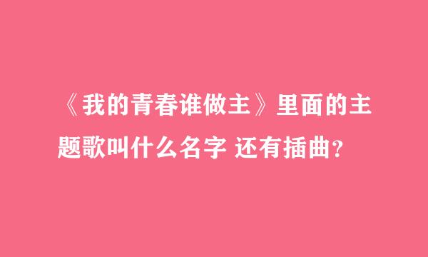 《我的青春谁做主》里面的主题歌叫什么名字 还有插曲？