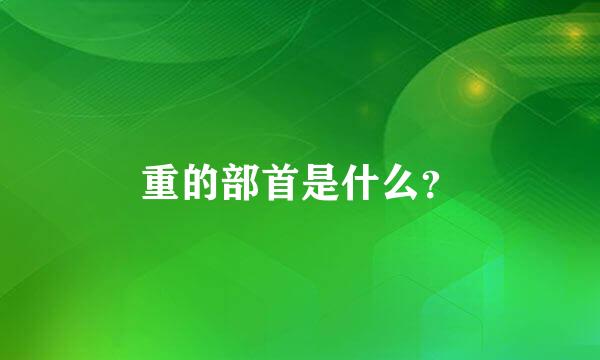 重的部首是什么？