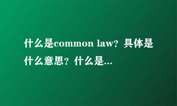 什么是common law？具体是什么意思？什么是equity law？