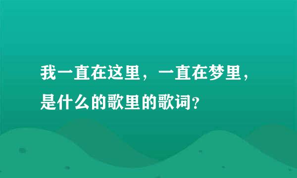 我一直在这里，一直在梦里，是什么的歌里的歌词？