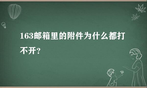 163邮箱里的附件为什么都打不开？