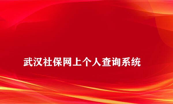 
武汉社保网上个人查询系统
