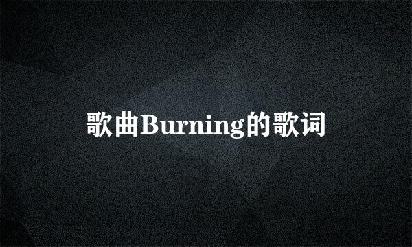 歌曲Burning的歌词