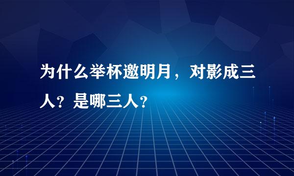 为什么举杯邀明月，对影成三人？是哪三人？