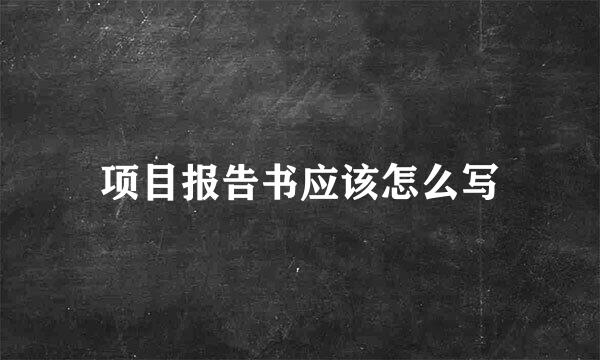 项目报告书应该怎么写