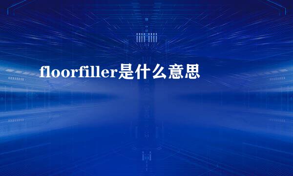 floorfiller是什么意思