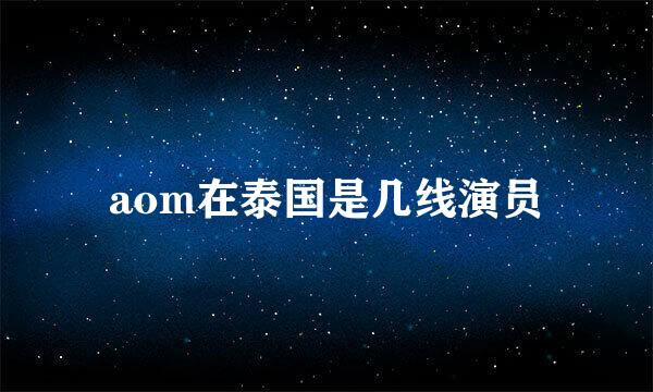 aom在泰国是几线演员