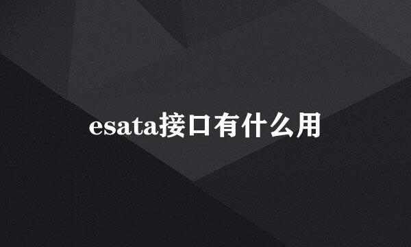 esata接口有什么用