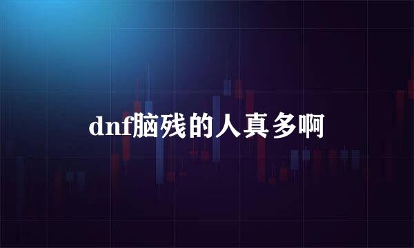 dnf脑残的人真多啊