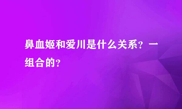 鼻血姬和爱川是什么关系？一组合的？