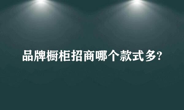 品牌橱柜招商哪个款式多?