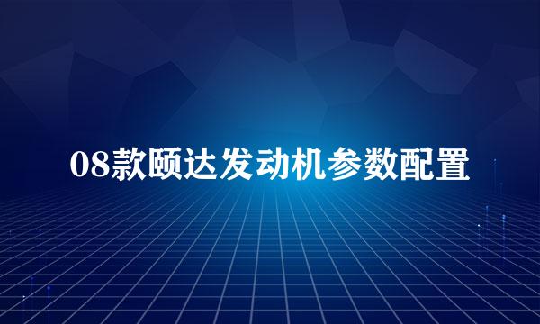 08款颐达发动机参数配置