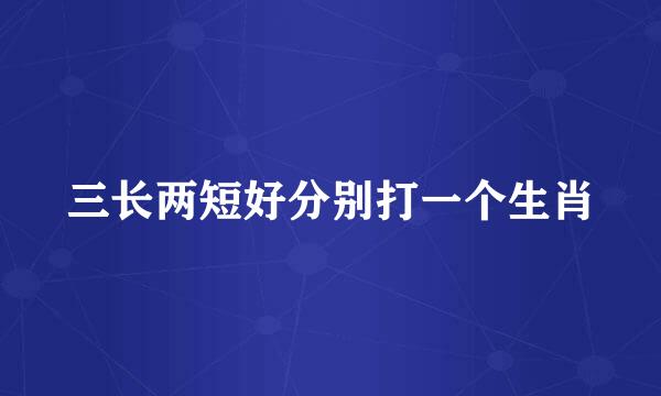 三长两短好分别打一个生肖