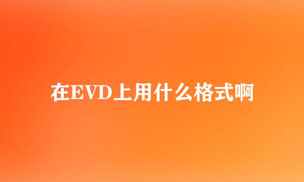 在EVD上用什么格式啊