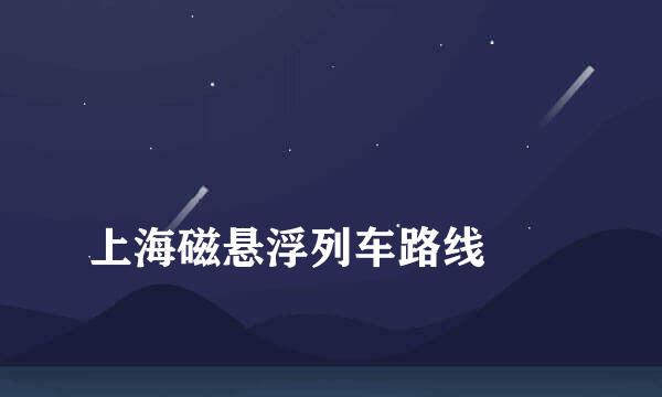 
上海磁悬浮列车路线
