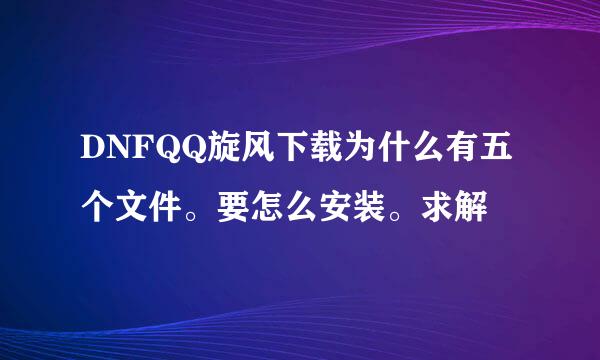 DNFQQ旋风下载为什么有五个文件。要怎么安装。求解