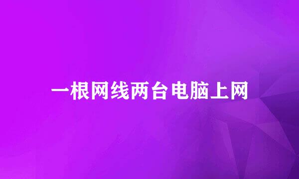 一根网线两台电脑上网