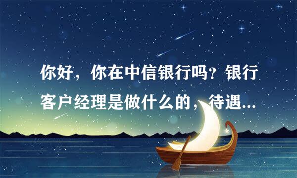 你好，你在中信银行吗？银行客户经理是做什么的，待遇怎么样？