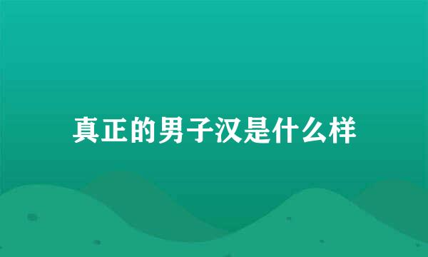 真正的男子汉是什么样