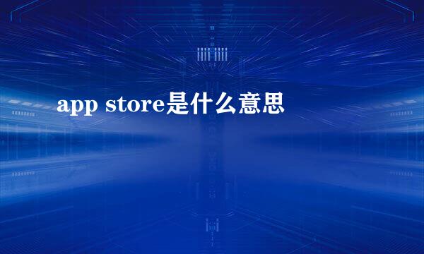 app store是什么意思