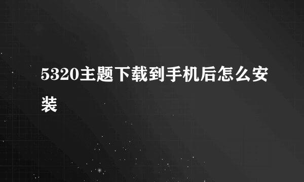 5320主题下载到手机后怎么安装