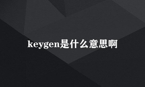 keygen是什么意思啊