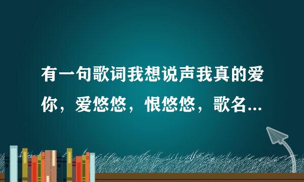 有一句歌词我想说声我真的爱你，爱悠悠，恨悠悠，歌名是什么？