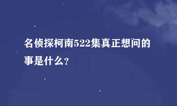 名侦探柯南522集真正想问的事是什么？