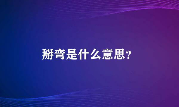 掰弯是什么意思？