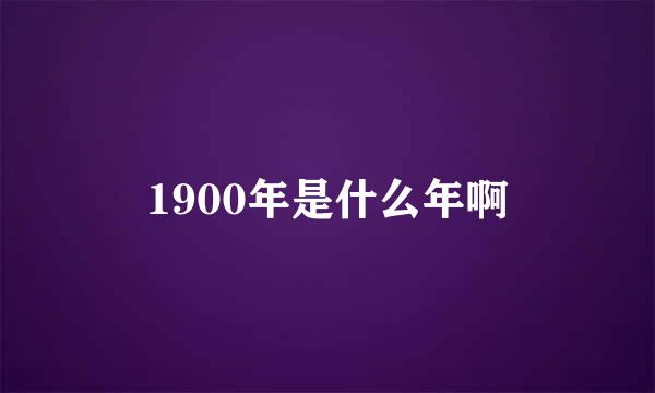 1900年是什么年啊