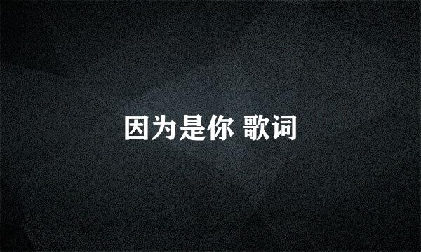 因为是你 歌词