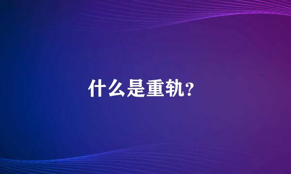 什么是重轨？