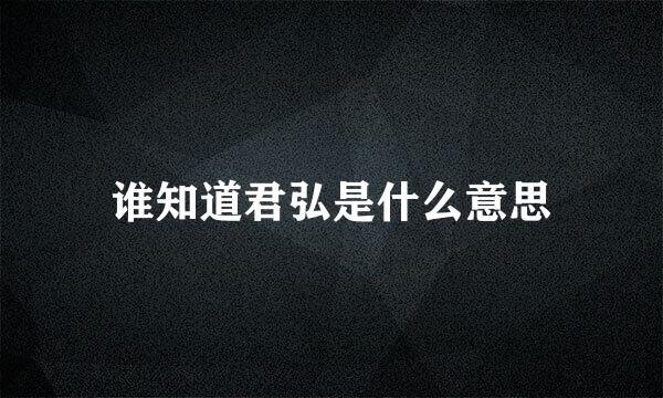 谁知道君弘是什么意思