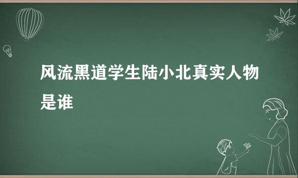 风流黑道学生陆小北真实人物是谁