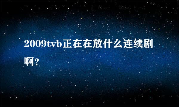 2009tvb正在在放什么连续剧啊？