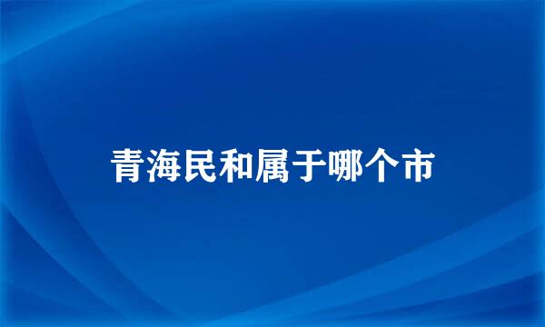 青海民和属于哪个市